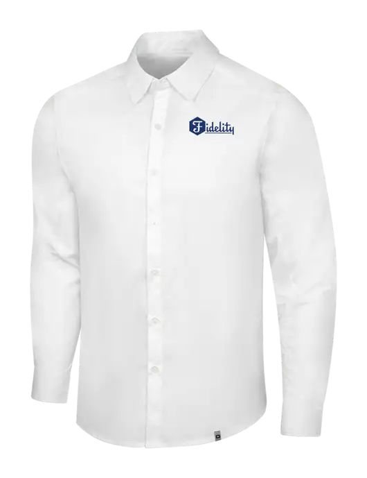 OGIO White Commuter Woven Shirt w/Fidelity Bank Logo