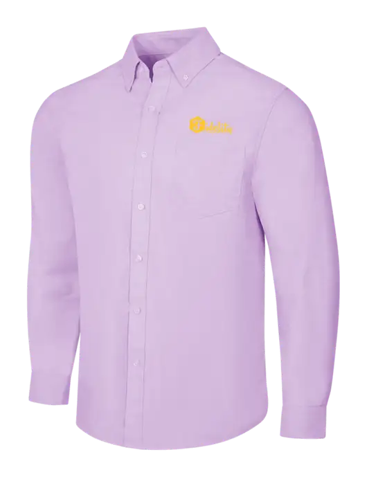 Soft Purple SuperPro Oxford Shirt w/Fidelity Bank Logo