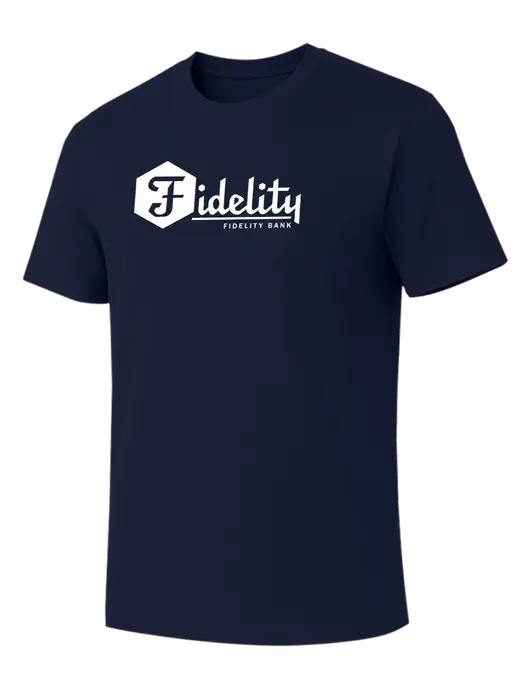 Allmade Dark Navy Organic Cotton Tee w/Fidelity Bank Logo