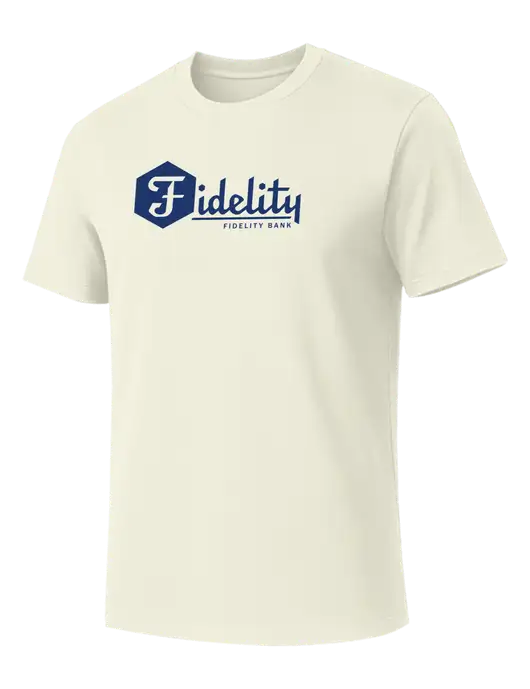 Allmade White Sand Organic Cotton Tee w/Fidelity Bank Logo