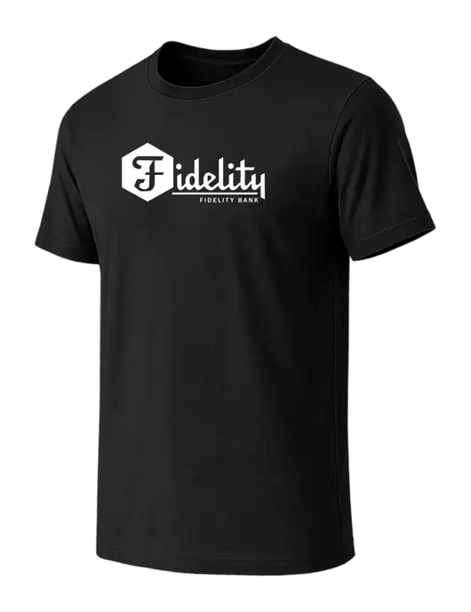 BELLA+CANVAS Black CVC Short Sleeve Tee w/Fidelity Bank Logo