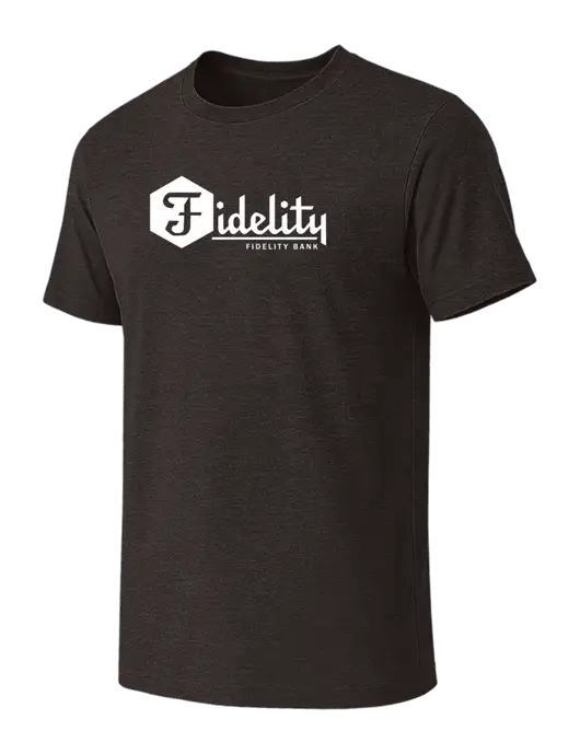 BELLA+CANVAS Dark Grey Heather CVC Short Sleeve Tee w/Fidelity Bank Logo