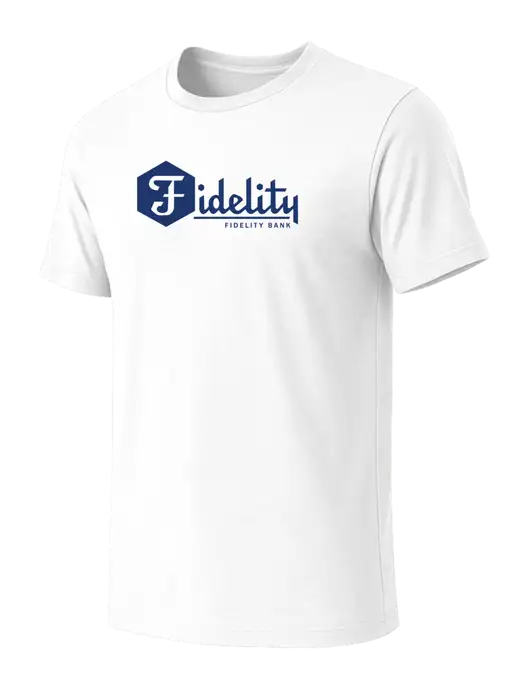 BELLA+CANVAS White Blend CVC Short Sleeve Tee w/Fidelity Bank Logo
