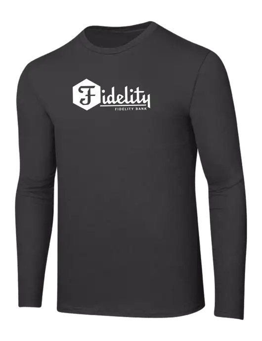 Ring Spun Charcoal 4.5 oz Long Sleeve T-Shirt w/Fidelity Bank Logo