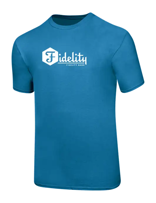 Ring Spun Sapphire 4.5 oz T-Shirt w/Fidelity Bank Logo