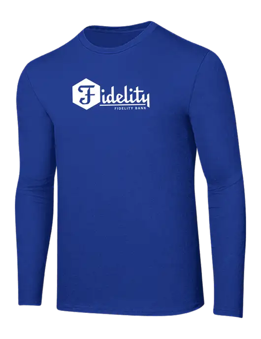 Ring Spun True Royal 4.5 oz Long Sleeve T-Shirt w/Fidelity Bank Logo