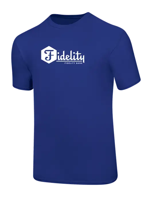Ring Spun Royal 4.5 oz T-Shirt w/Fidelity Bank Logo