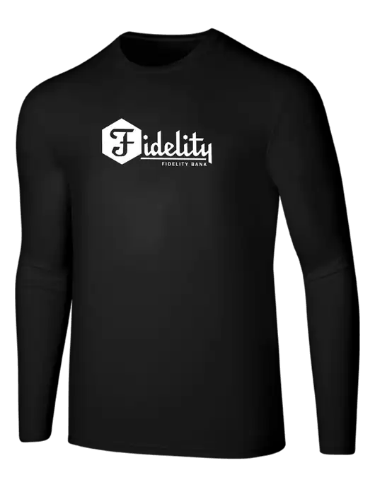 Seriously Soft Black Long Sleeve T-Shirt w/Fidelity Bank Logo