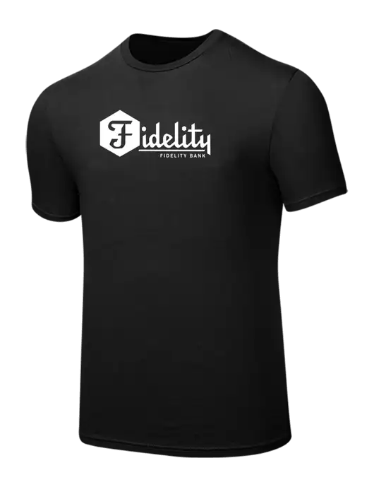 Seriously Soft Black T-Shirt w/Fidelity Bank Logo