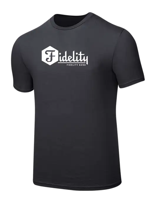 Seriously Soft Charcoal T-Shirt w/Fidelity Bank Logo