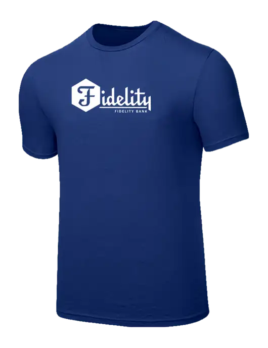 Seriously Soft Dark Royal T-Shirt w/Fidelity Bank Logo