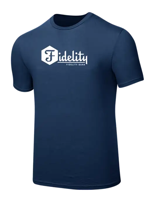 Seriously Soft Deep Slate Blue T-Shirt w/Fidelity Bank Logo