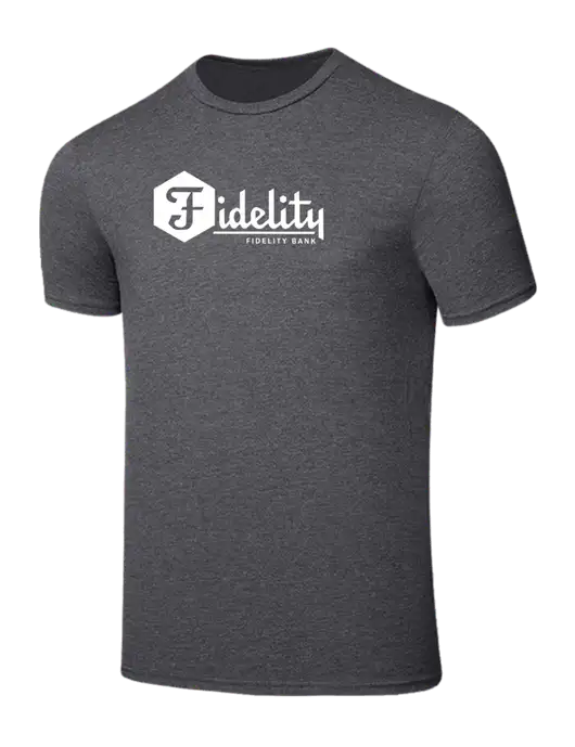 Seriously Soft Heathered Charcoal T-Shirt w/Fidelity Bank Logo