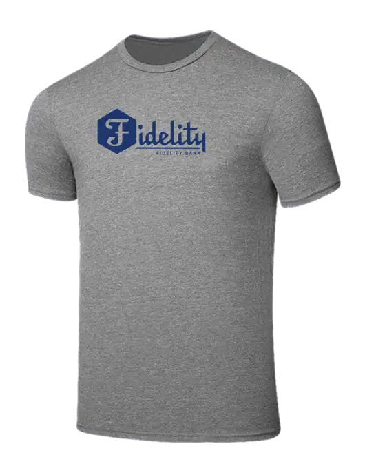 Seriously Soft Grey Frost T-Shirt w/Fidelity Bank Logo