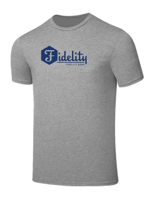 Seriously Soft Light Heather Grey T-Shirt w/Fidelity Bank Logo