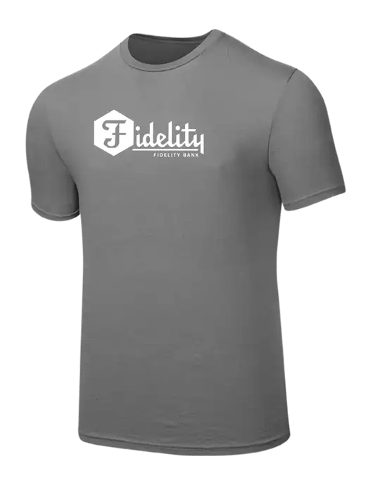 Seriously Soft Medium Grey T-Shirt w/Fidelity Bank Logo