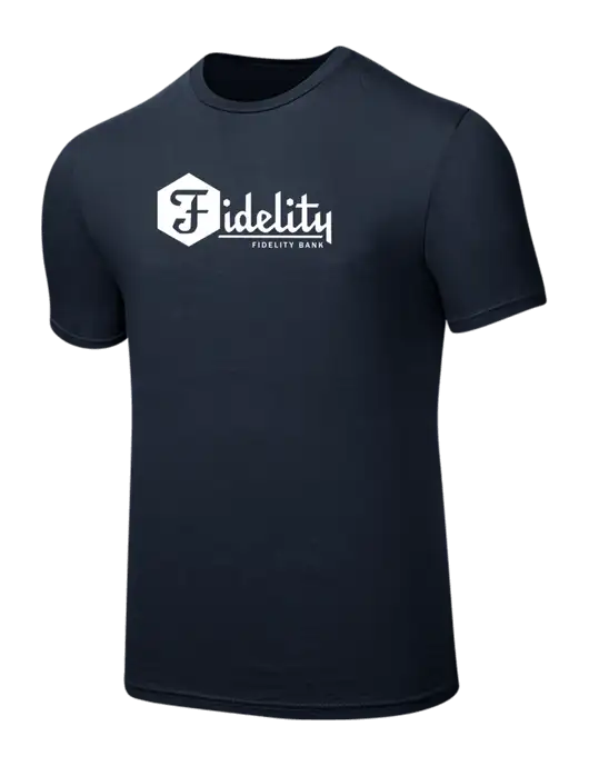 Seriously Soft Navy T-Shirt w/Fidelity Bank Logo