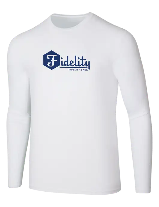 Seriously Soft White Long Sleeve T-Shirt w/Fidelity Bank Logo