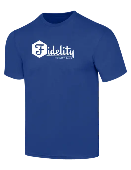 Simply Soft Dark Royal 4.5oz  Poly/Combed Ring Spun Cotton T-Shirt w/Fidelity Bank Logo