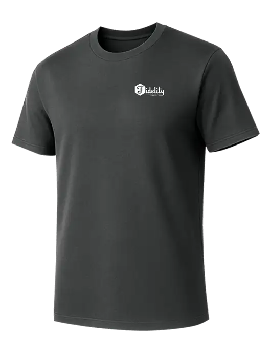 Allmade Charcoal Grey Organic Cotton Tee w/Fidelity Bank Logo
