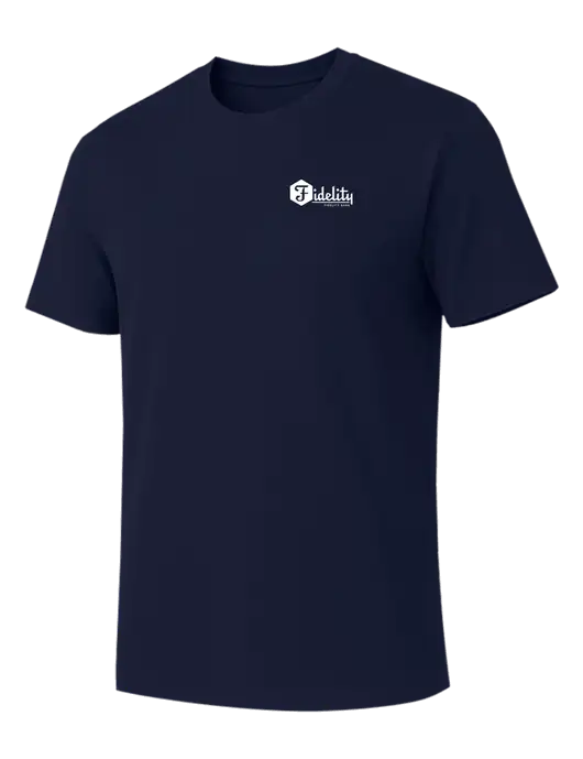 Allmade Dark Navy Organic Cotton Tee w/Fidelity Bank Logo