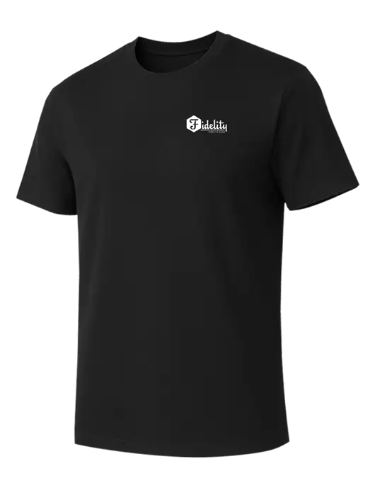 Allmade Deep Black Organic Cotton Tee w/Fidelity Bank Logo