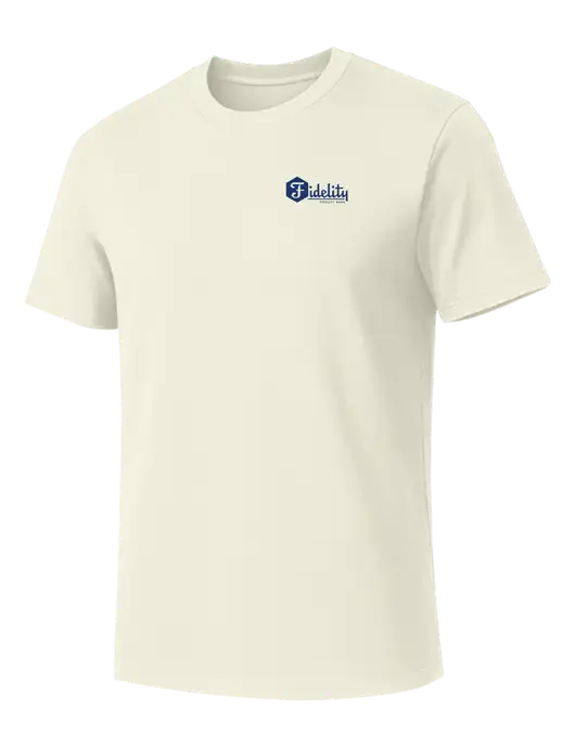 Allmade White Sand Organic Cotton Tee w/Fidelity Bank Logo