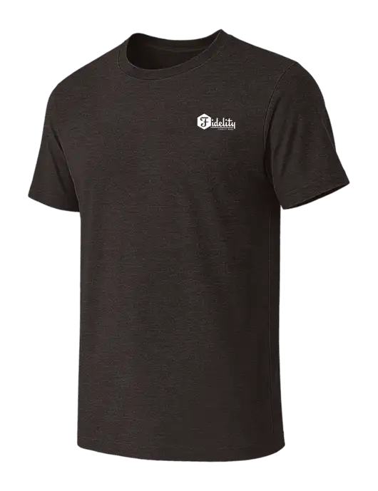 BELLA+CANVAS Dark Grey Heather CVC Short Sleeve Tee w/Fidelity Bank Logo
