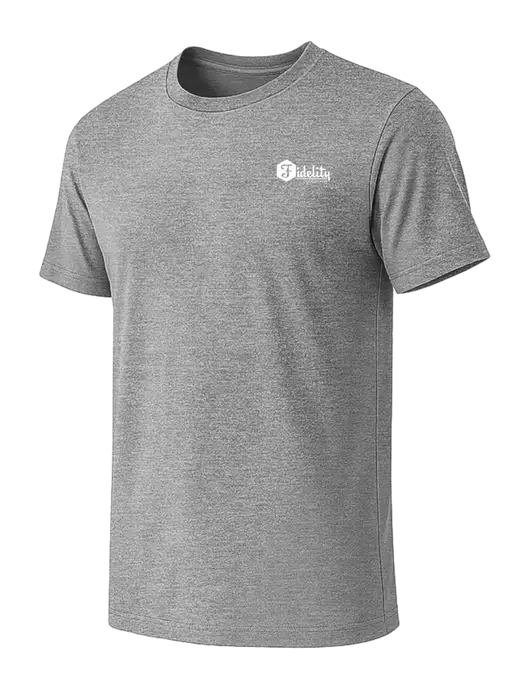 BELLA+CANVAS Heather Grey CVC Short Sleeve Tee w/Fidelity Bank Logo