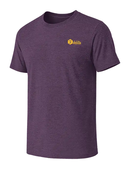 BELLA+CANVAS Heather Purple CVC Short Sleeve Tee w/Fidelity Bank Logo