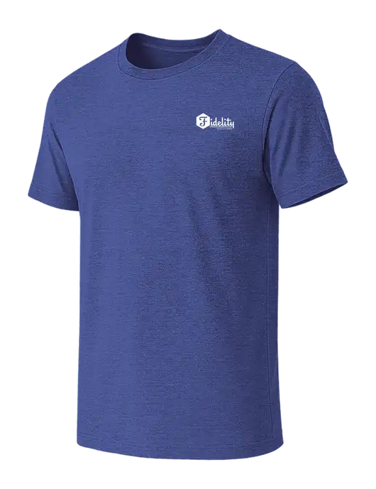 BELLA+CANVAS Heather Royal CVC Short Sleeve Tee w/Fidelity Bank Logo