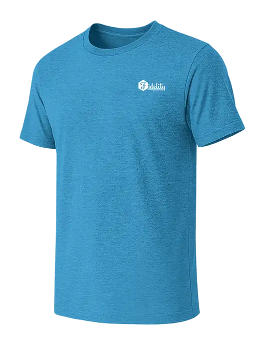 BELLA+CANVAS Heather Sapphire CVC Short Sleeve Tee w/Fidelity Bank Logo