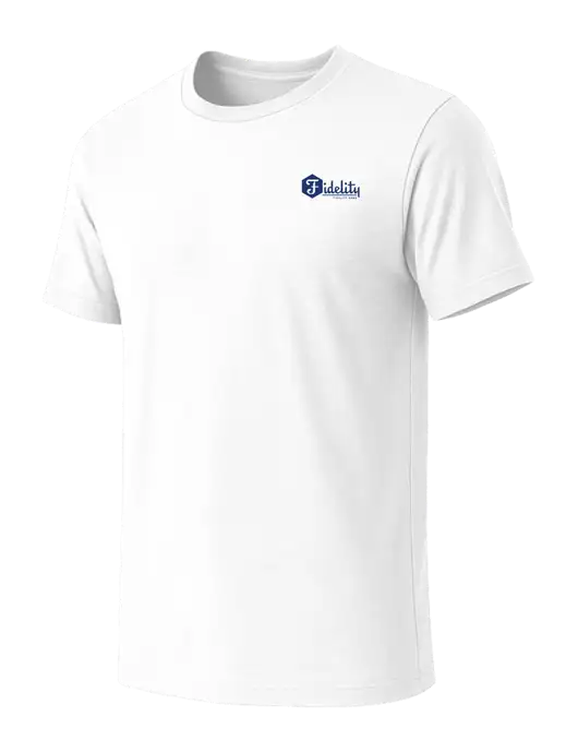 BELLA+CANVAS White Blend CVC Short Sleeve Tee w/Fidelity Bank Logo
