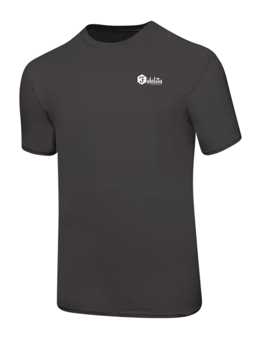Ring Spun Charcoal 4.5 oz T-Shirt w/Fidelity Bank Logo
