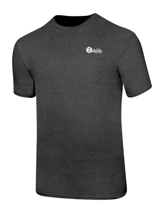 Ring Spun Dark Heather Grey 4.5 oz T-Shirt w/Fidelity Bank Logo