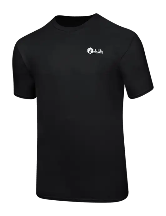 Ring Spun Jet Black 4.5 oz T-Shirt w/Fidelity Bank Logo