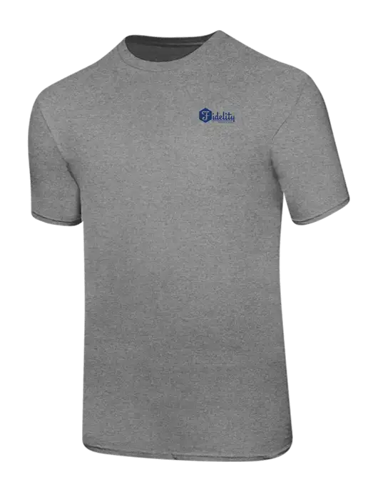 Ring Spun Light Heather Grey 4.5 oz T-Shirt w/Fidelity Bank Logo