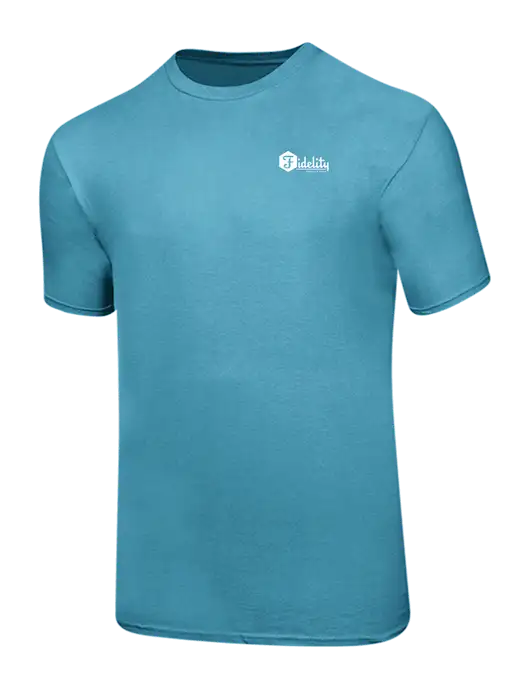 Ring Spun Light Sapphire 4.5 oz T-Shirt w/Fidelity Bank Logo