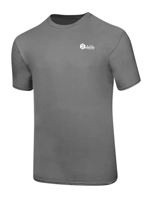 Ring Spun Medium Grey 4.5 oz T-Shirt w/Fidelity Bank Logo