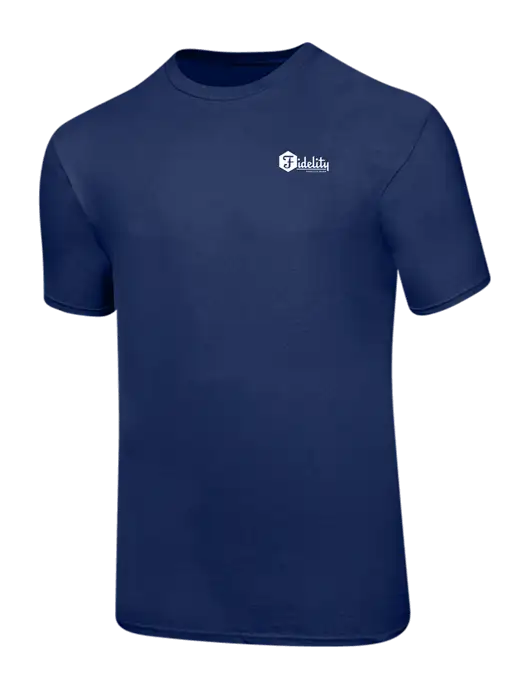 Ring Spun Navy 4.5 oz T-Shirt w/Fidelity Bank Logo