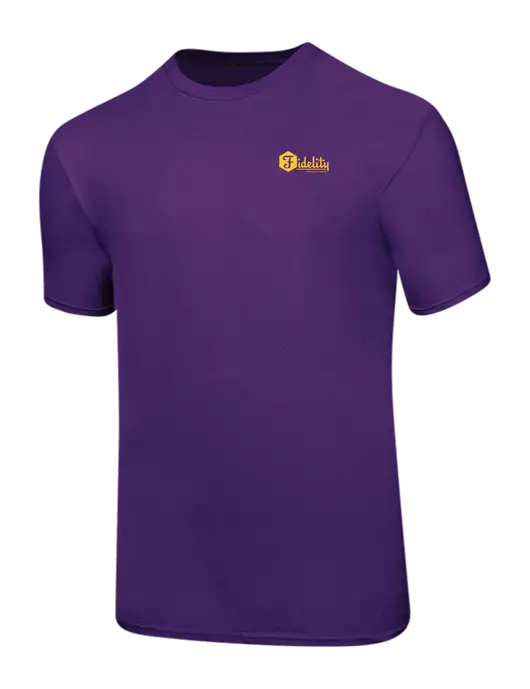 Ring Spun Purple 4.5 oz T-Shirt w/Fidelity Bank Logo