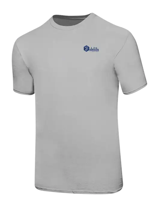 Ring Spun Silver 4.5 oz T-Shirt w/Fidelity Bank Logo