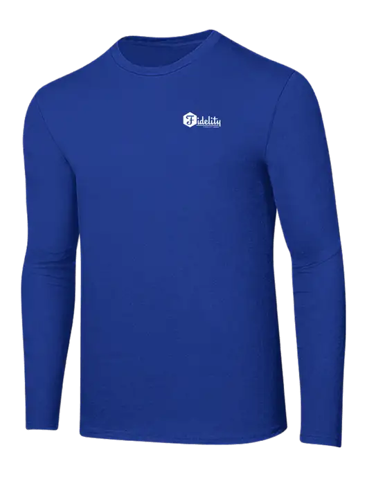 Ring Spun True Royal 4.5 oz Long Sleeve T-Shirt w/Fidelity Bank Logo