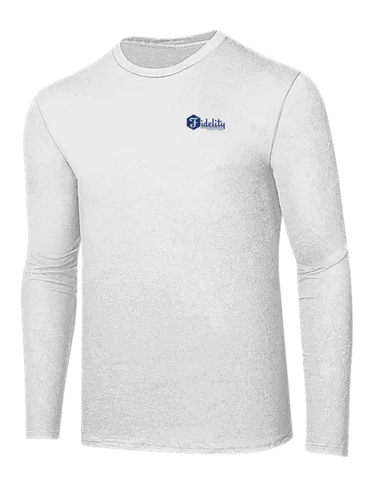Ring Spun White 4.5 oz Long Sleeve T-Shirt w/Fidelity Bank Logo
