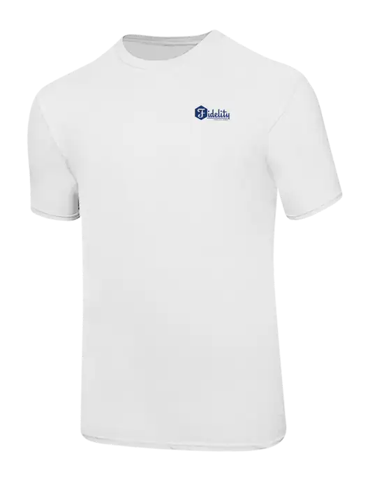Ring Spun White 4.5 oz T-Shirt w/Fidelity Bank Logo