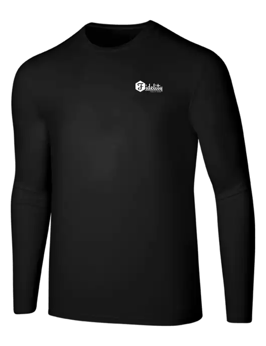 Seriously Soft Black Long Sleeve T-Shirt w/Fidelity Bank Logo
