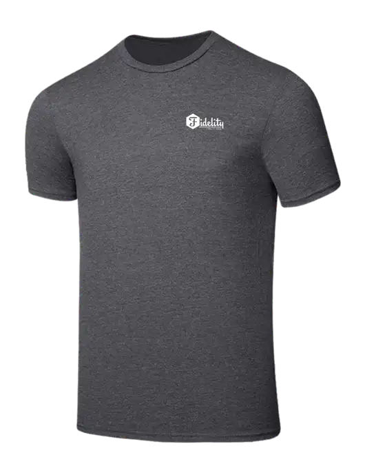 Seriously Soft Heathered Charcoal T-Shirt w/Fidelity Bank Logo