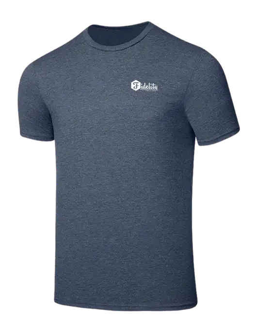 Seriously Soft Heathered Navy T-Shirt w/Fidelity Bank Logo