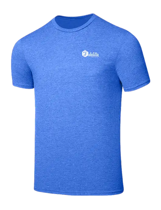 Seriously Soft Heathered Royal T-Shirt w/Fidelity Bank Logo