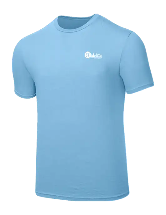 Seriously Soft Light Blue T-Shirt w/Fidelity Bank Logo